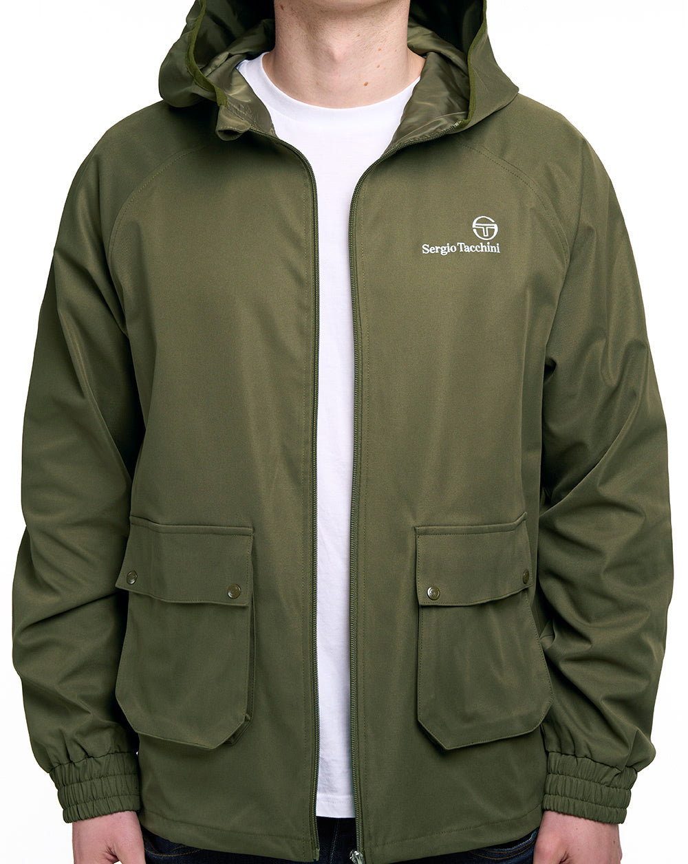 Sergio Tacchini Hooded Casual Jacket Dark Olive
