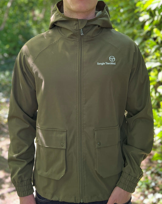Sergio Tacchini Hooded Casual Jacket Dark Olive