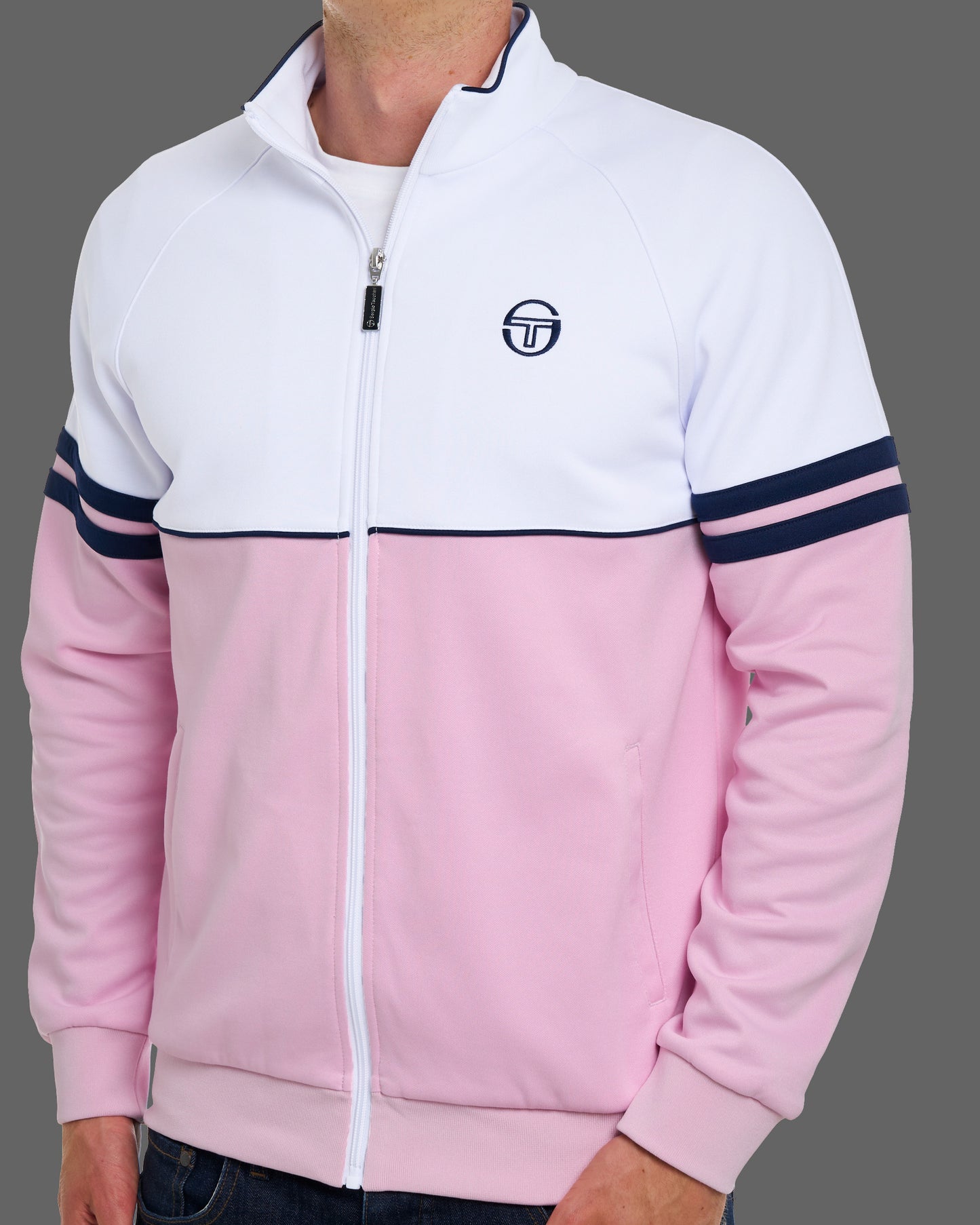 Sergio Tacchini Orion Track Top Pink/White