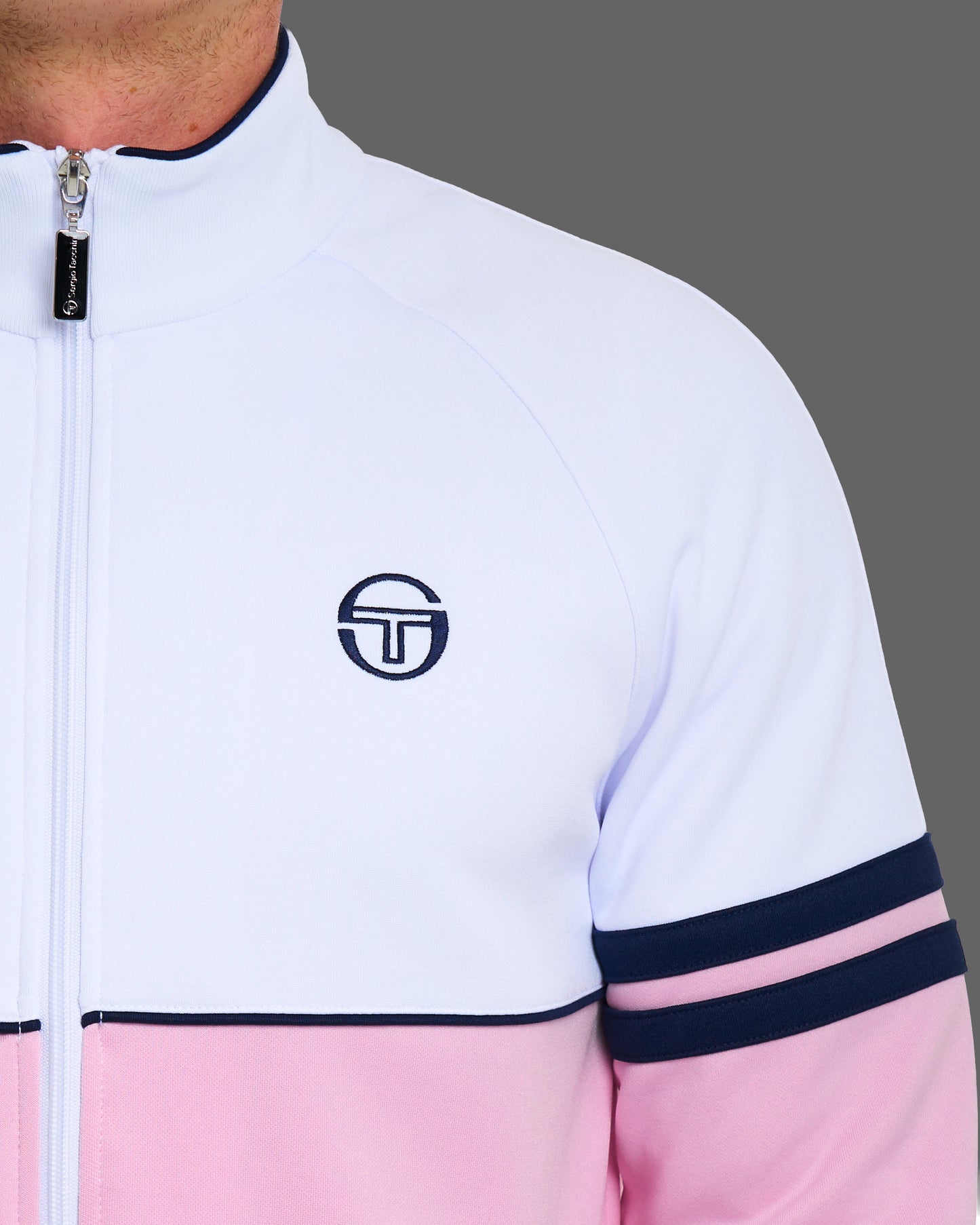 Sergio Tacchini Orion Track Top Pink/White