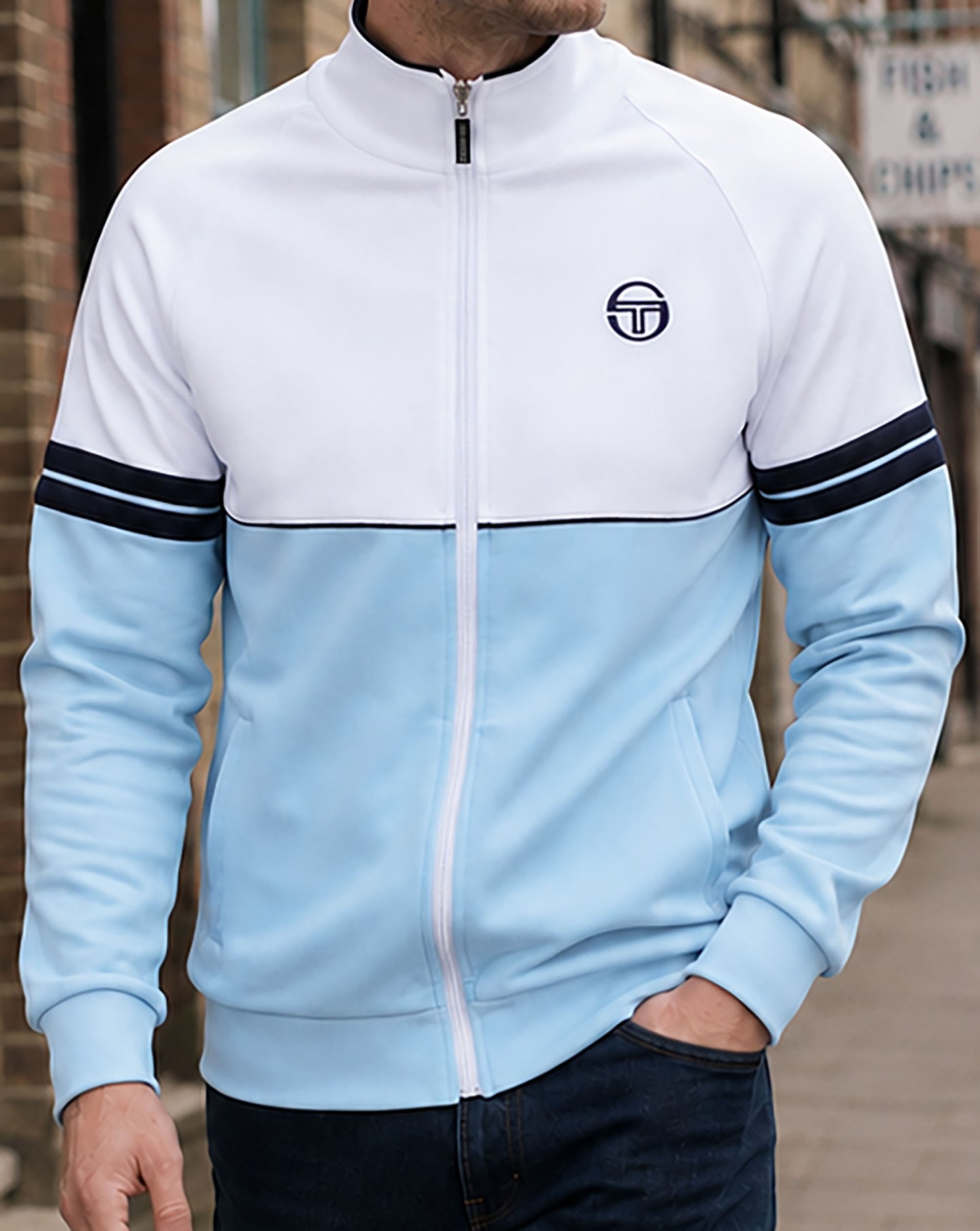 Sergio Tacchini Orion Track Top Sky Blue/white