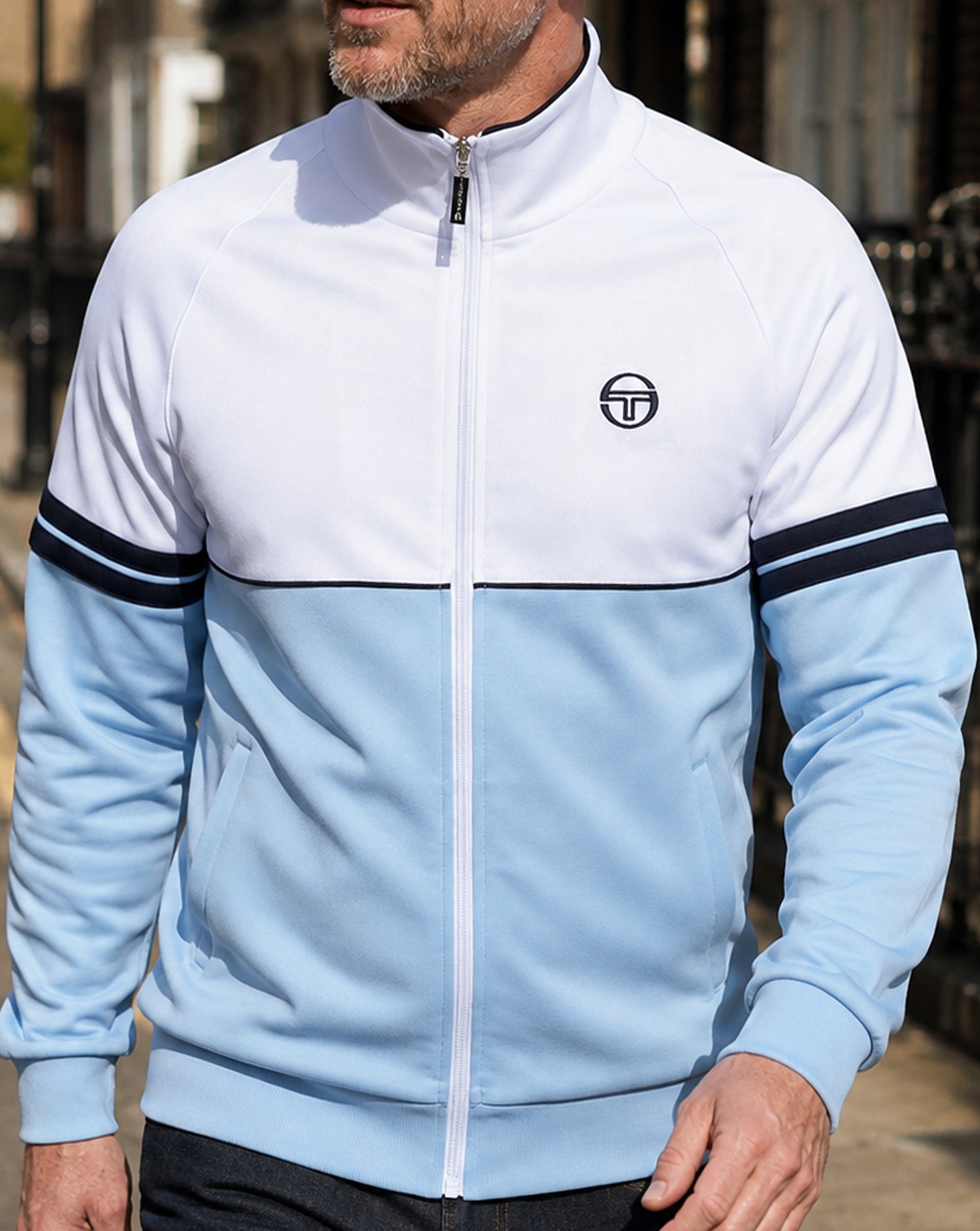 Sergio Tacchini Orion Track Top Sky Blue/white