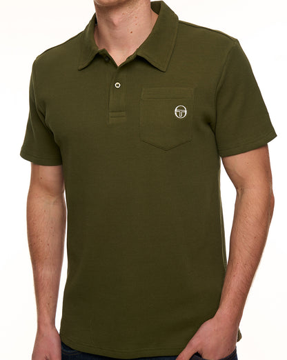 Sergio Tacchini Chest Pocket Polo Olive