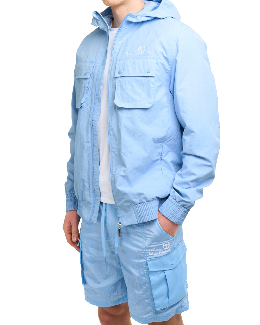 Sergio Tacchini Santino Cargo Shorts Sky Blue/White