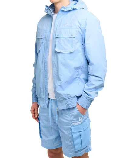Sergio Tacchini Santino Cargo Shorts Sky Blue/White