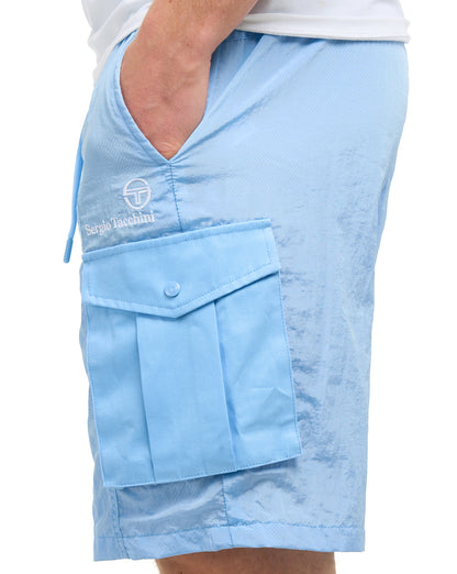 Sergio Tacchini Santino Cargo Shorts Sky Blue/White