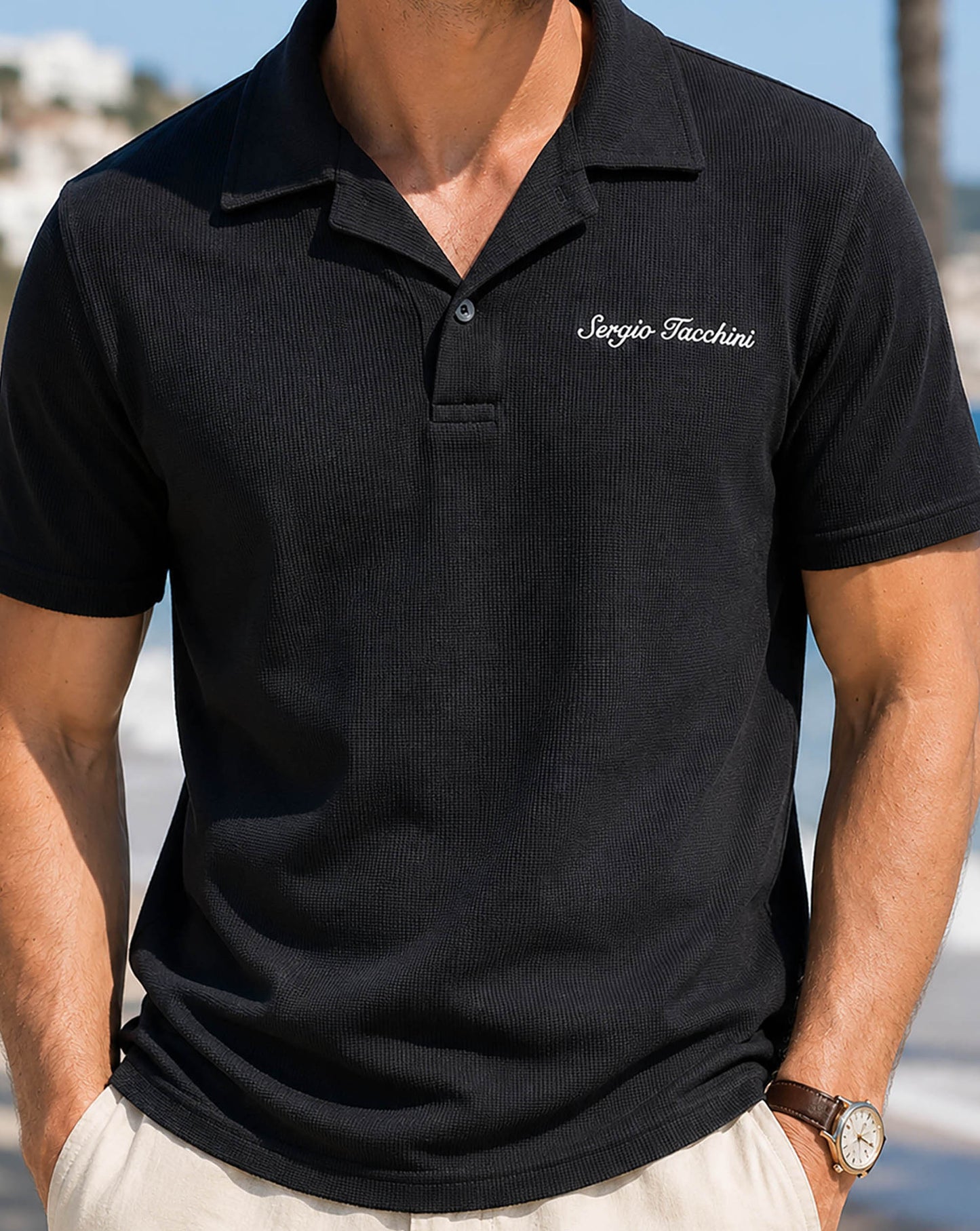 Sergio Tacchini Signature Revere Polo Black