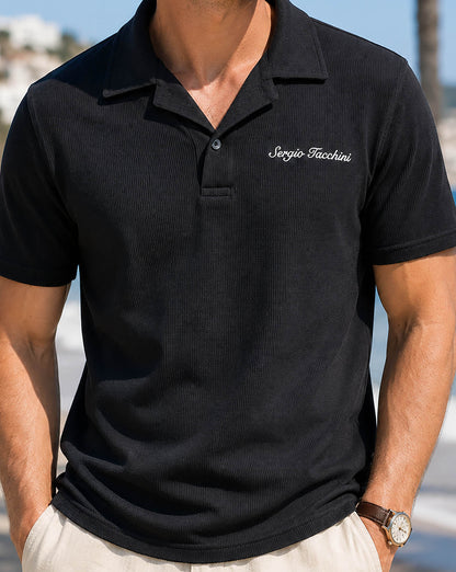 Sergio Tacchini Signature Revere Polo Black