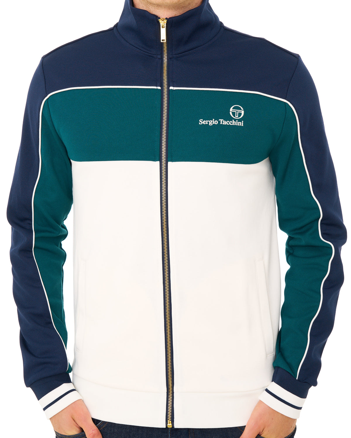 Sergio Tacchini Spiga Track Top Navy/Deep Teal/Gardenia