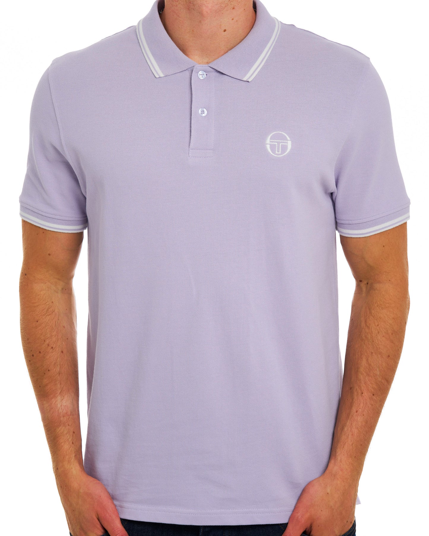 Sergio Tacchini Tipped Polo Shirt Lilac / Off White