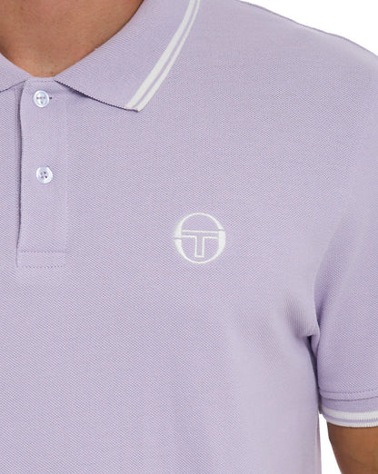 Sergio Tacchini Tipped Polo Shirt Lilac / Off White