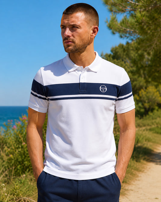 Sergio Tacchini Sergio Tacchini Young Line Polo Shirt White/Navy Blue