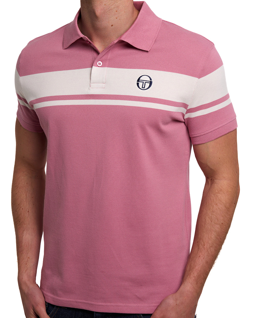 Sergio Tacchini Young Line Polo Shirt Deep Pink/Gardenia