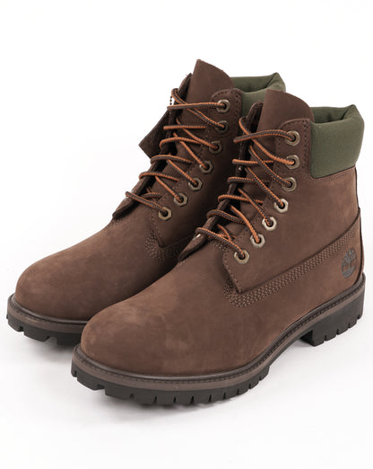 Timberland Heritage 6 Inch Lace Up Waterproof Boot Dark Brown Nubuck