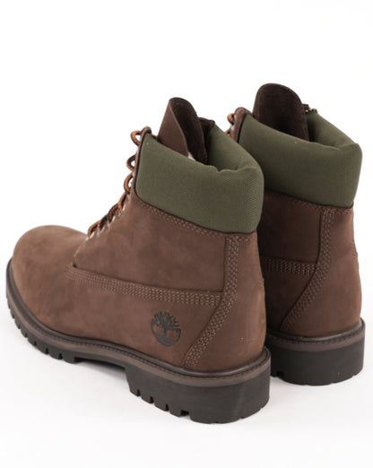 Timberland Heritage 6 Inch Lace Up Waterproof Boot Dark Brown Nubuck