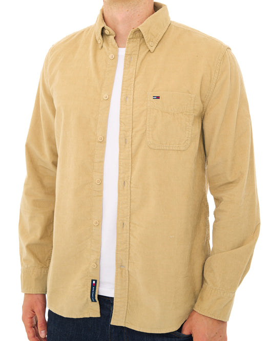 Tommy Jeans Tommy Jeans Fine Corduroy Shirt Sandy Beige
