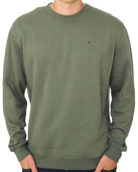 Tommy Jeans Flag Patch Crew Sweat Rocky Mountain Green