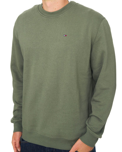 Tommy Jeans Flag Patch Crew Sweat Rocky Mountain Green