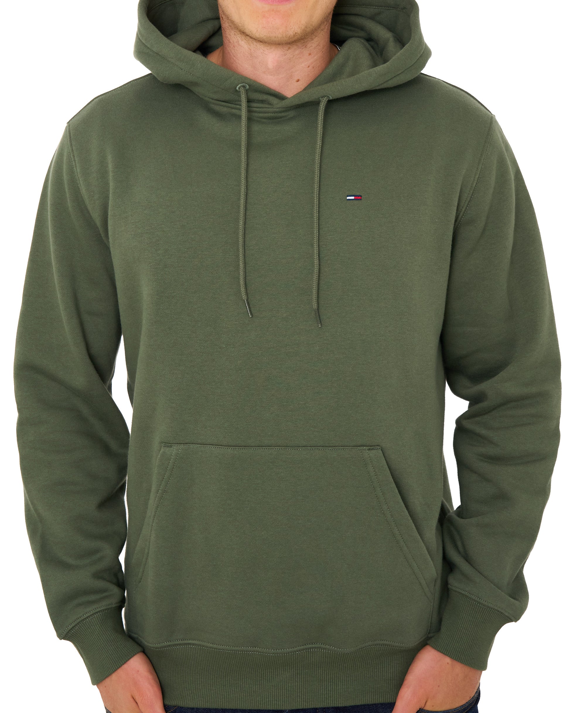 Tommy Jeans Flag Patch Hoodie Rocky Mountain Green