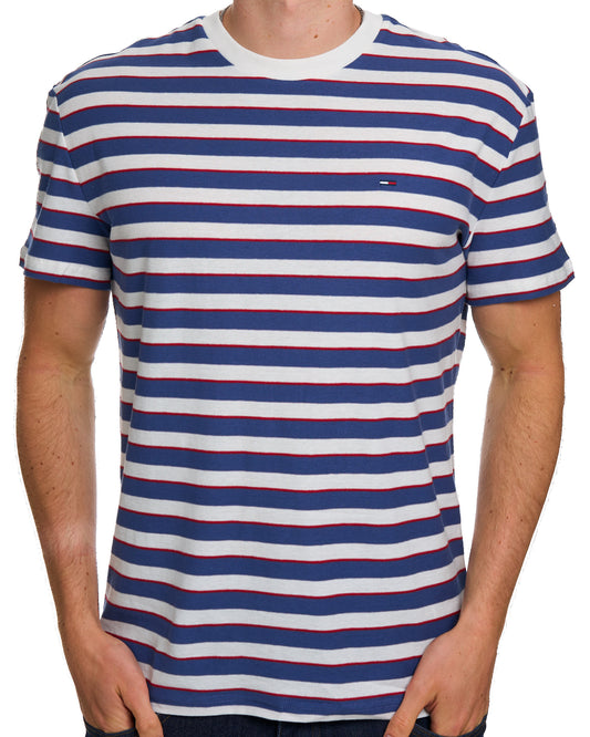 Tommy Jeans Tommy Jeans Flag Striped T Shirt Blue Storm Stripe