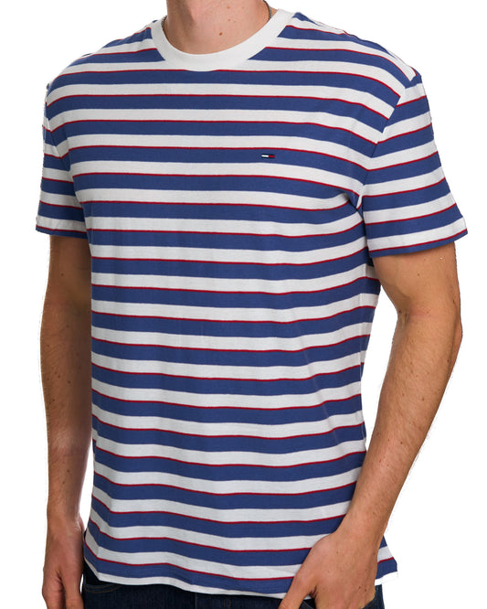 Tommy Jeans Tommy Jeans Flag Striped T Shirt Blue Storm Stripe
