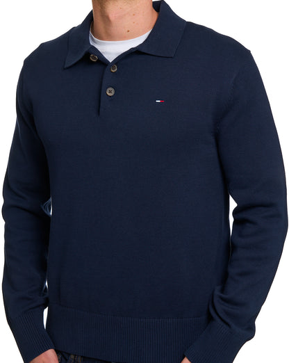 Tommy Jeans Knitted LS Polo Dark Navy