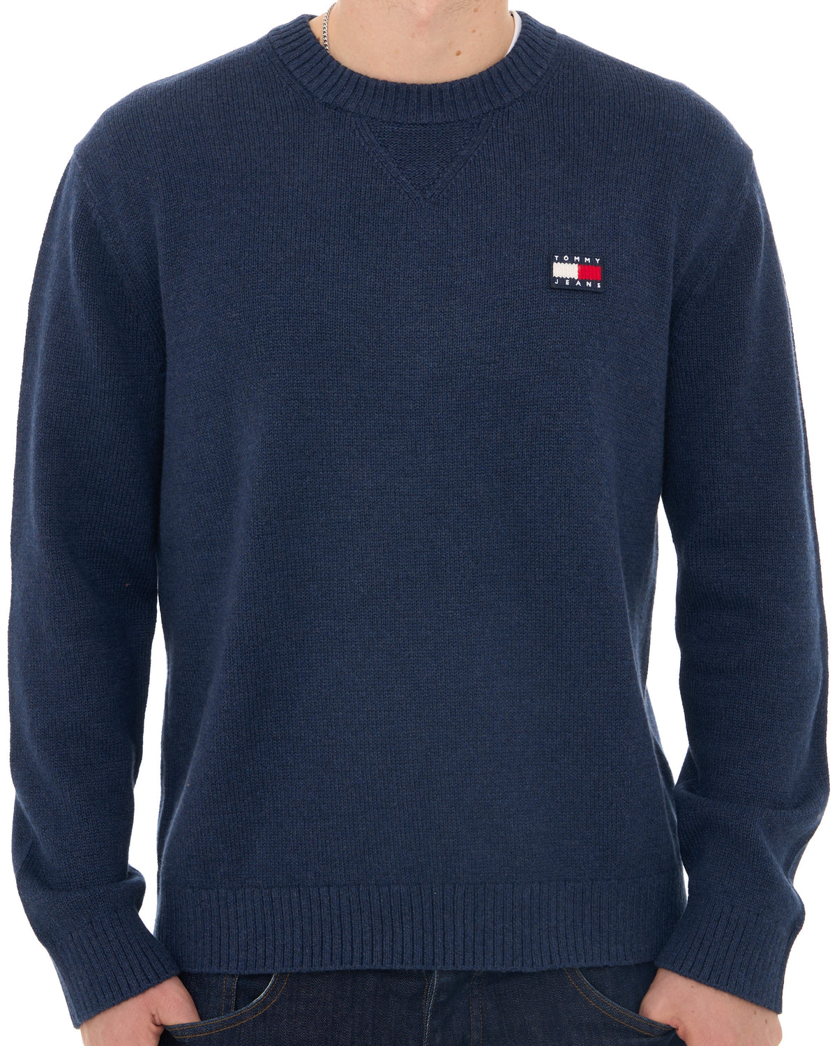 Tommy Jeans Melange Badge Jumper Dark Blue Heather