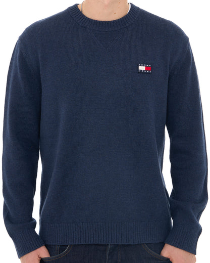 Tommy Jeans Melange Badge Jumper Dark Blue Heather