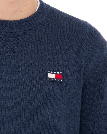 Tommy Jeans Melange Badge Jumper Dark Blue Heather