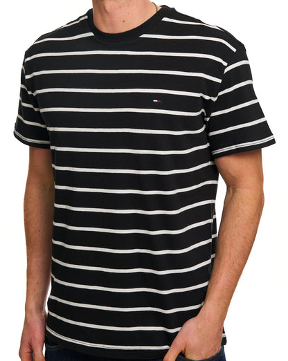 Tommy Jeans Striped T Shirt Black Stripe