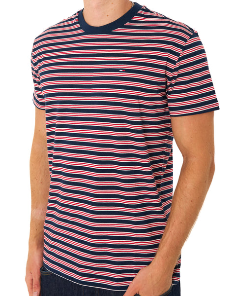 Tommy Jeans Striped T Shirt Scarlet Flare
