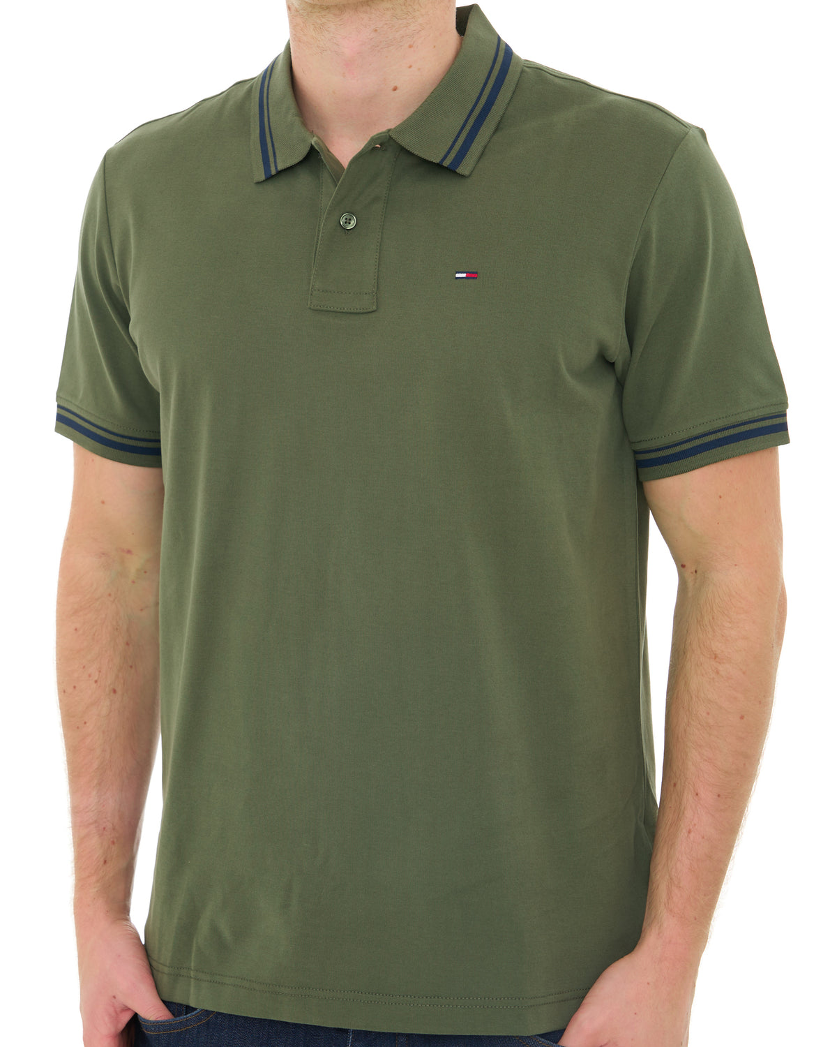 Tommy Jeans Tipped Polo Shirt Dark Greenery