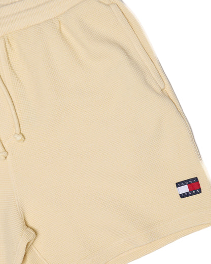 Tommy Jeans Washed Waffle Beach Shorts Calico White