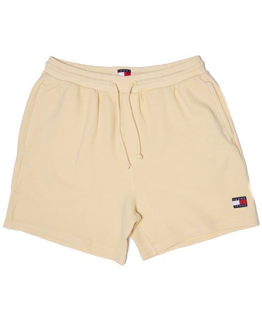 Tommy Jeans Washed Waffle Beach Shorts Calico White