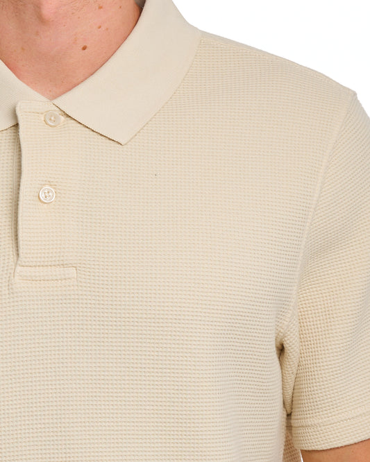 Tommy Jeans Tommy Jeans Washed Waffle Polo Calico White