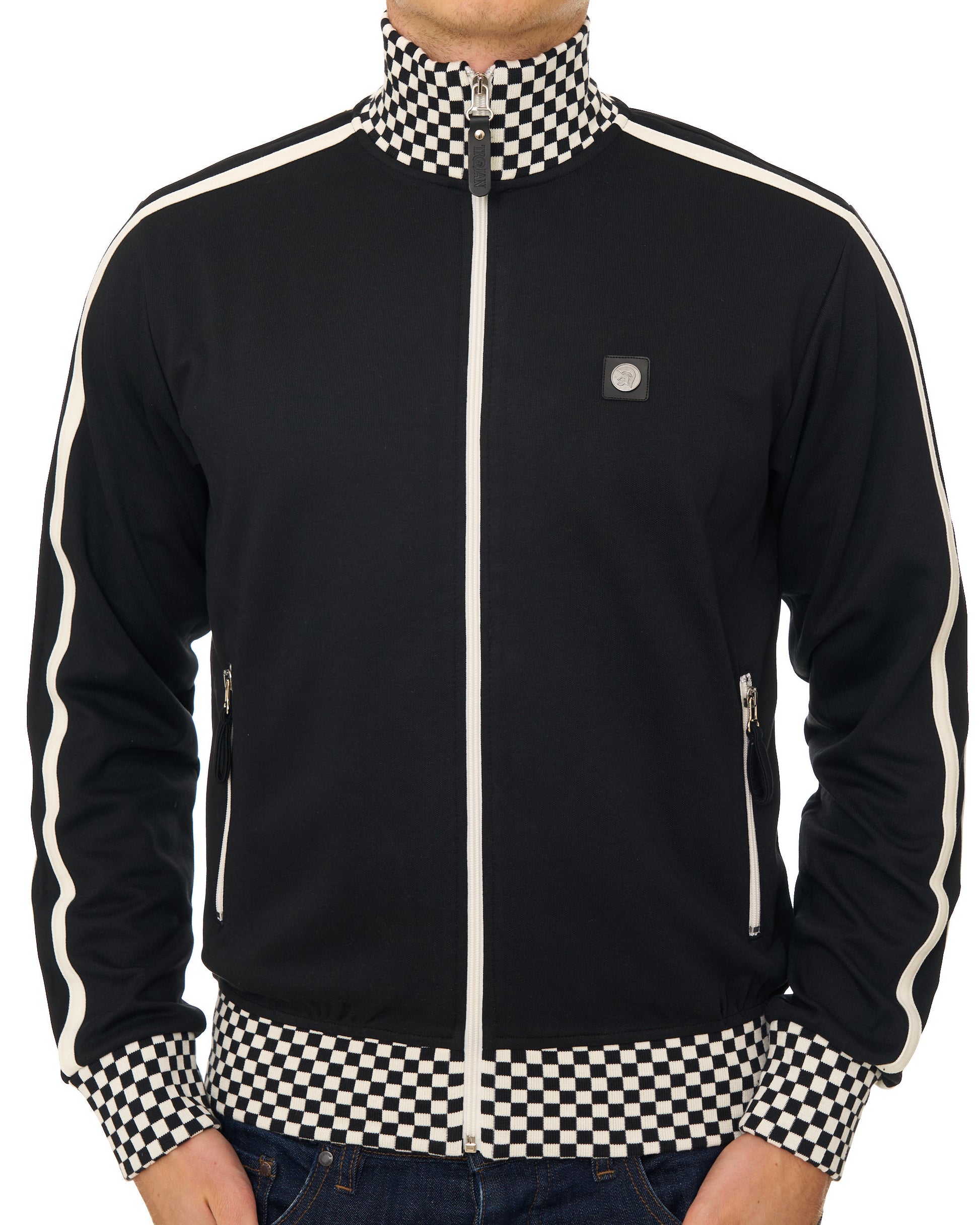 Trojan Chequerboard Trim Track Top Black