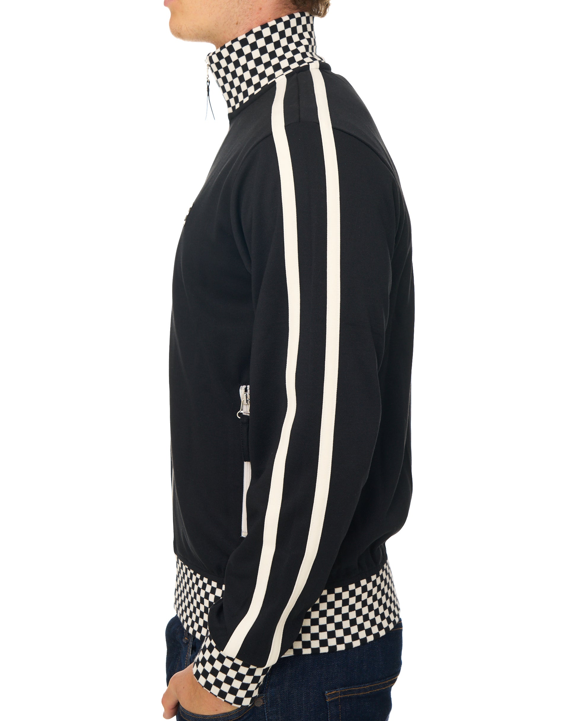 Trojan Chequerboard Trim Track Top Black