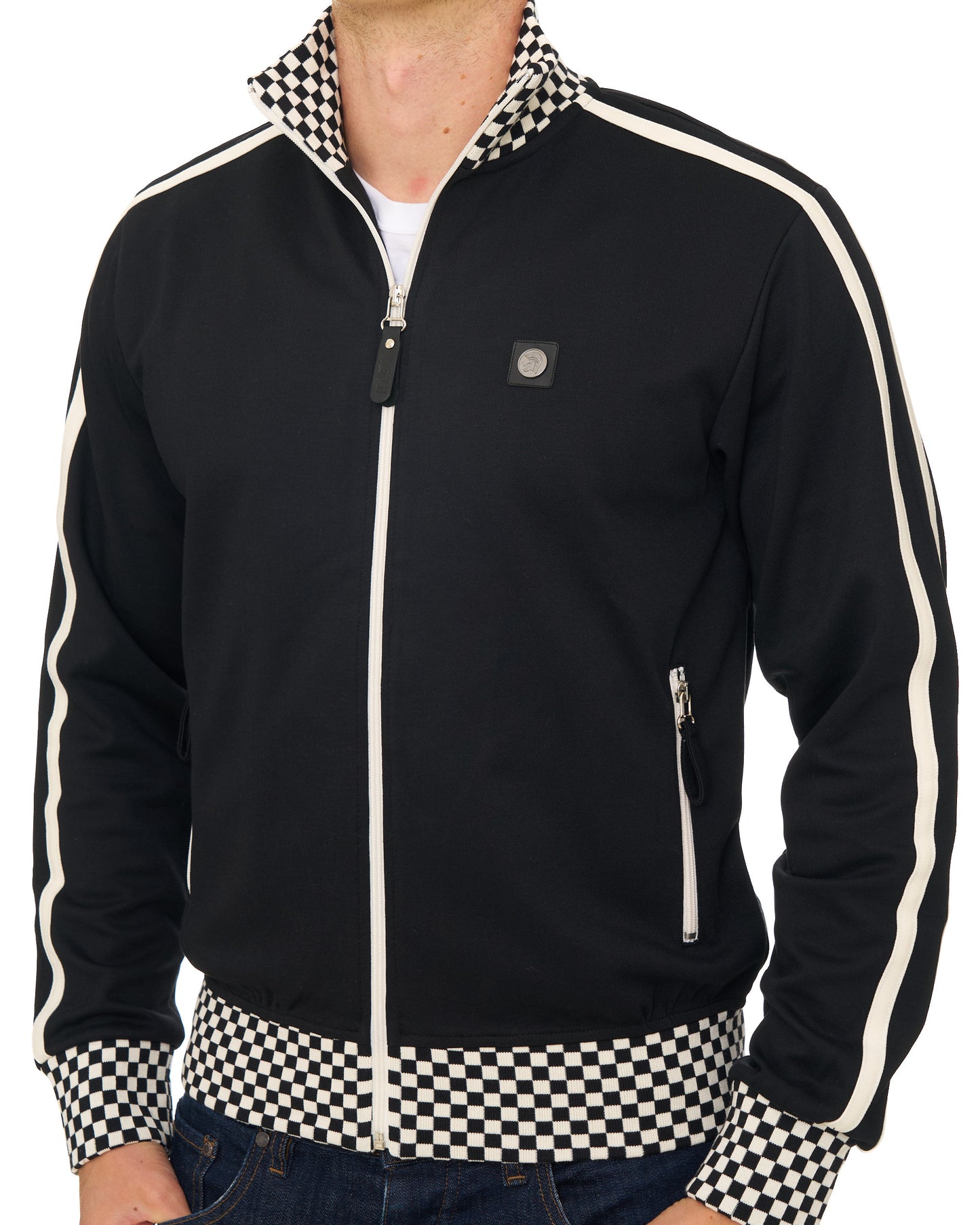Trojan Chequerboard Trim Track Top Black