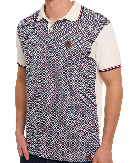 Trojan Trojan Diamond Panel Polo Ecru