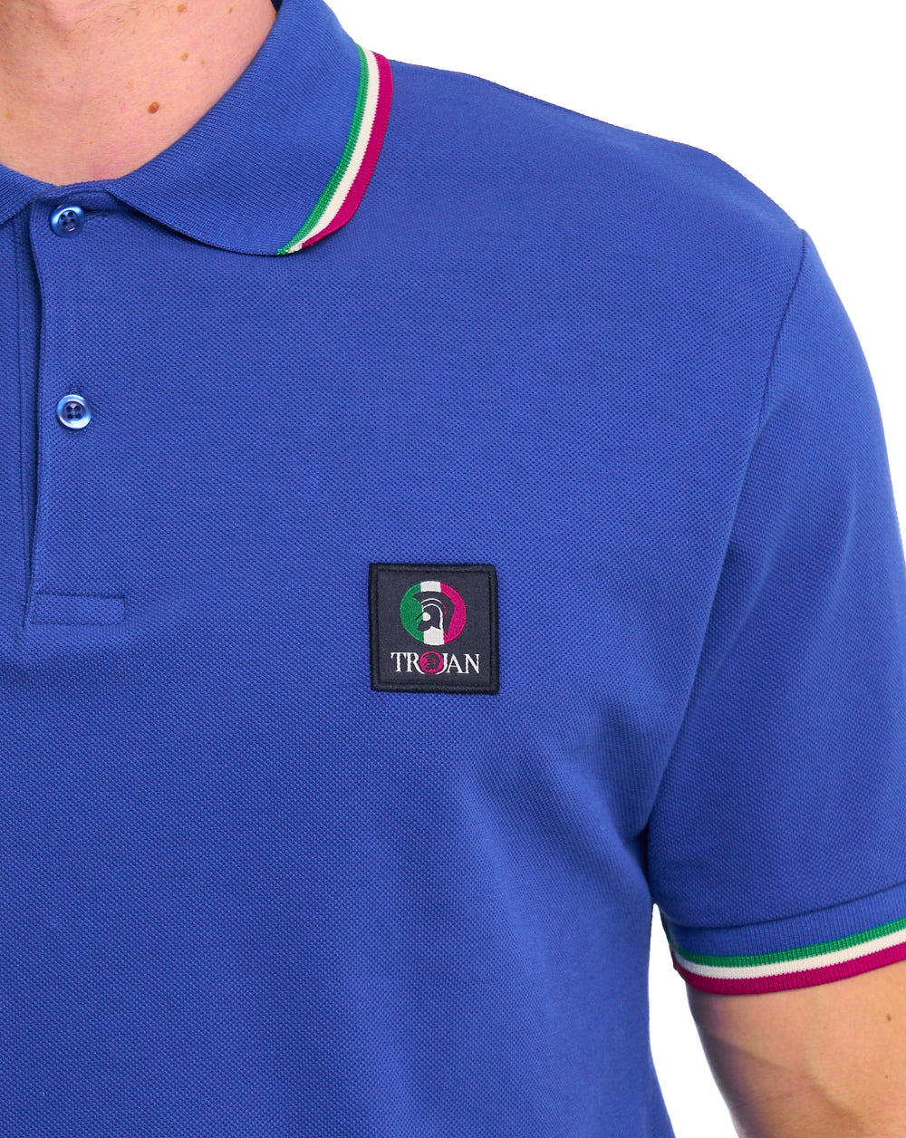 Trojan Flag Badge Pique Polo Italia
