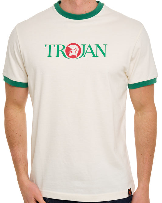 Trojan Trojan Helmet Logo T-shirt Ecru/Green