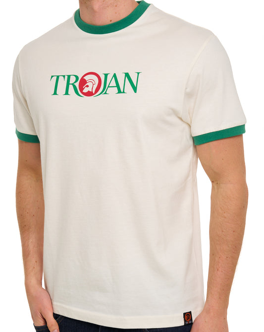 Trojan Trojan Helmet Logo T-shirt Ecru/Green