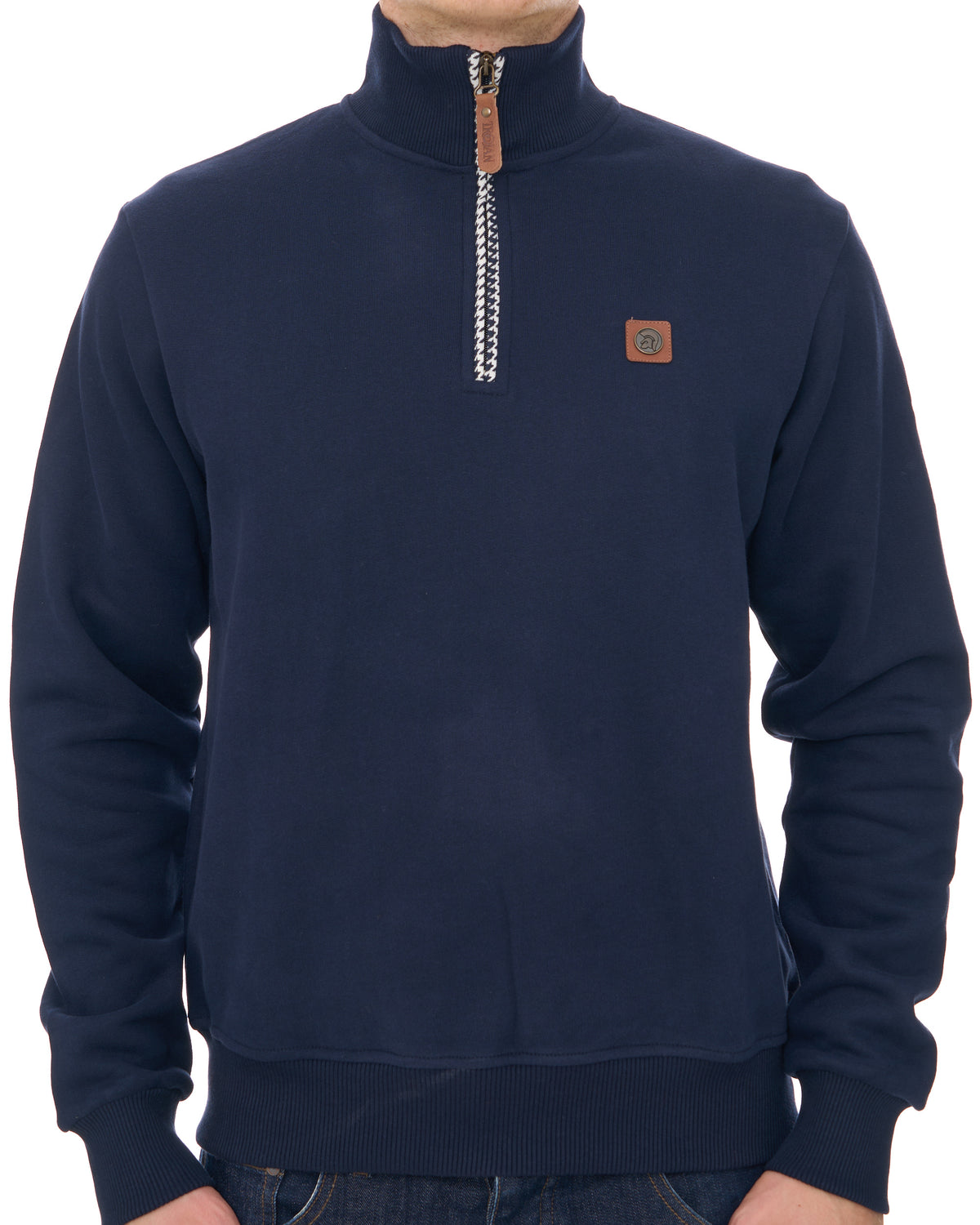 Trojan Houndstooth Quarter Zip Navy