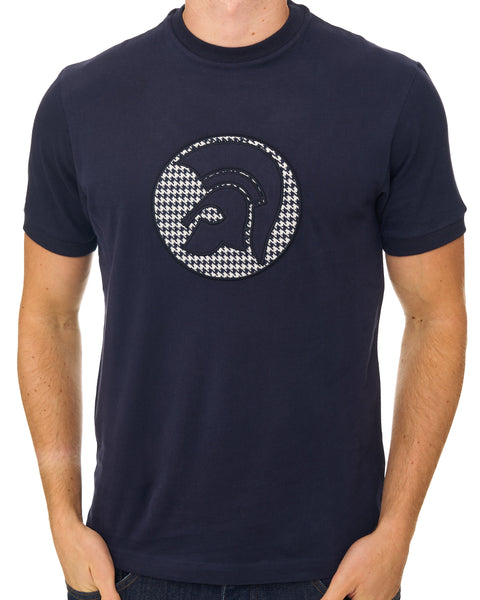 Trojan Houndstooth T Shirt Navy