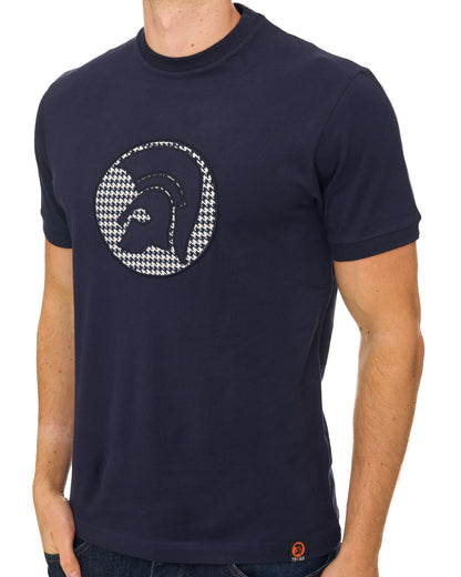 Trojan Houndstooth T Shirt Navy