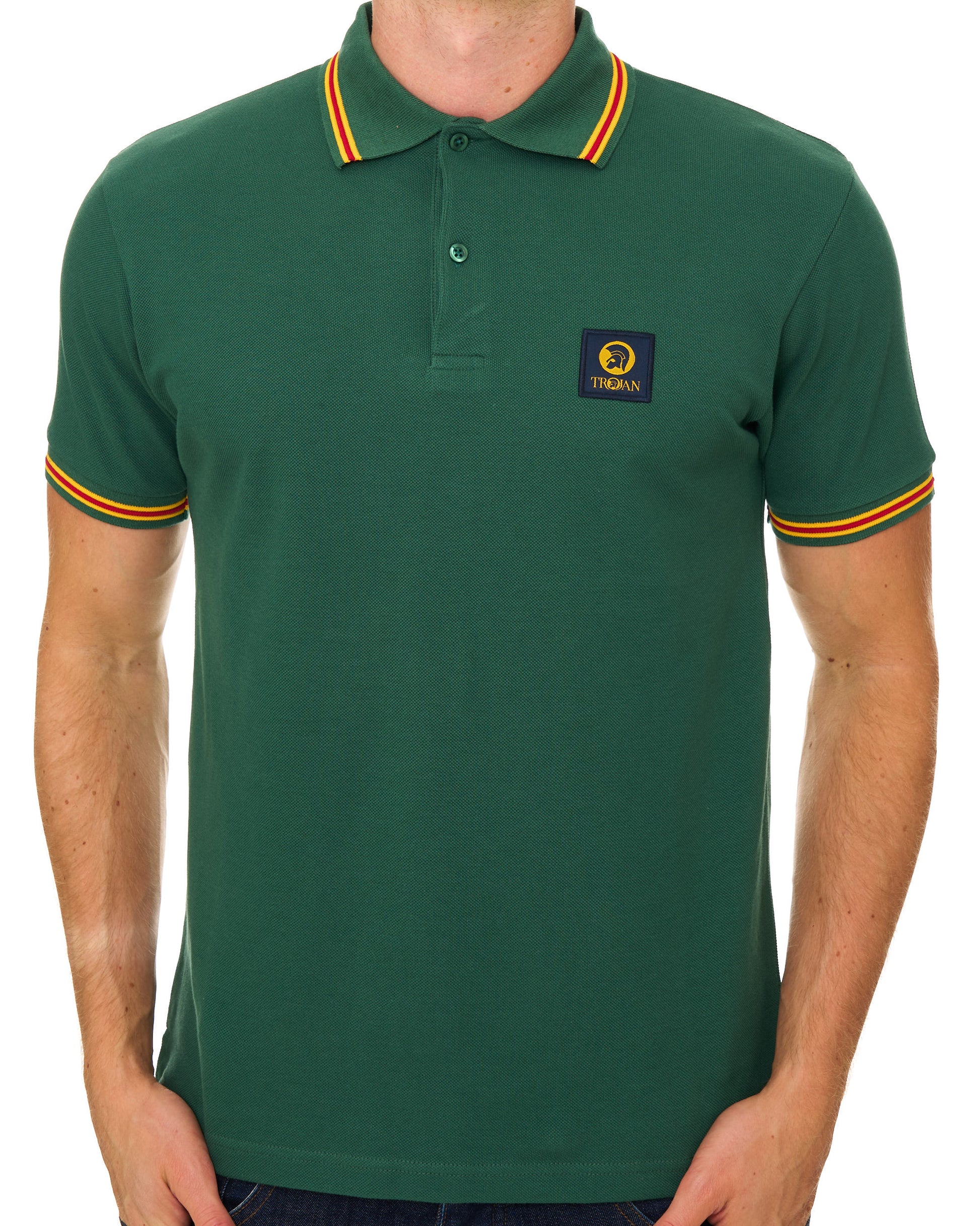 Trojan Old School Pique Polo Green