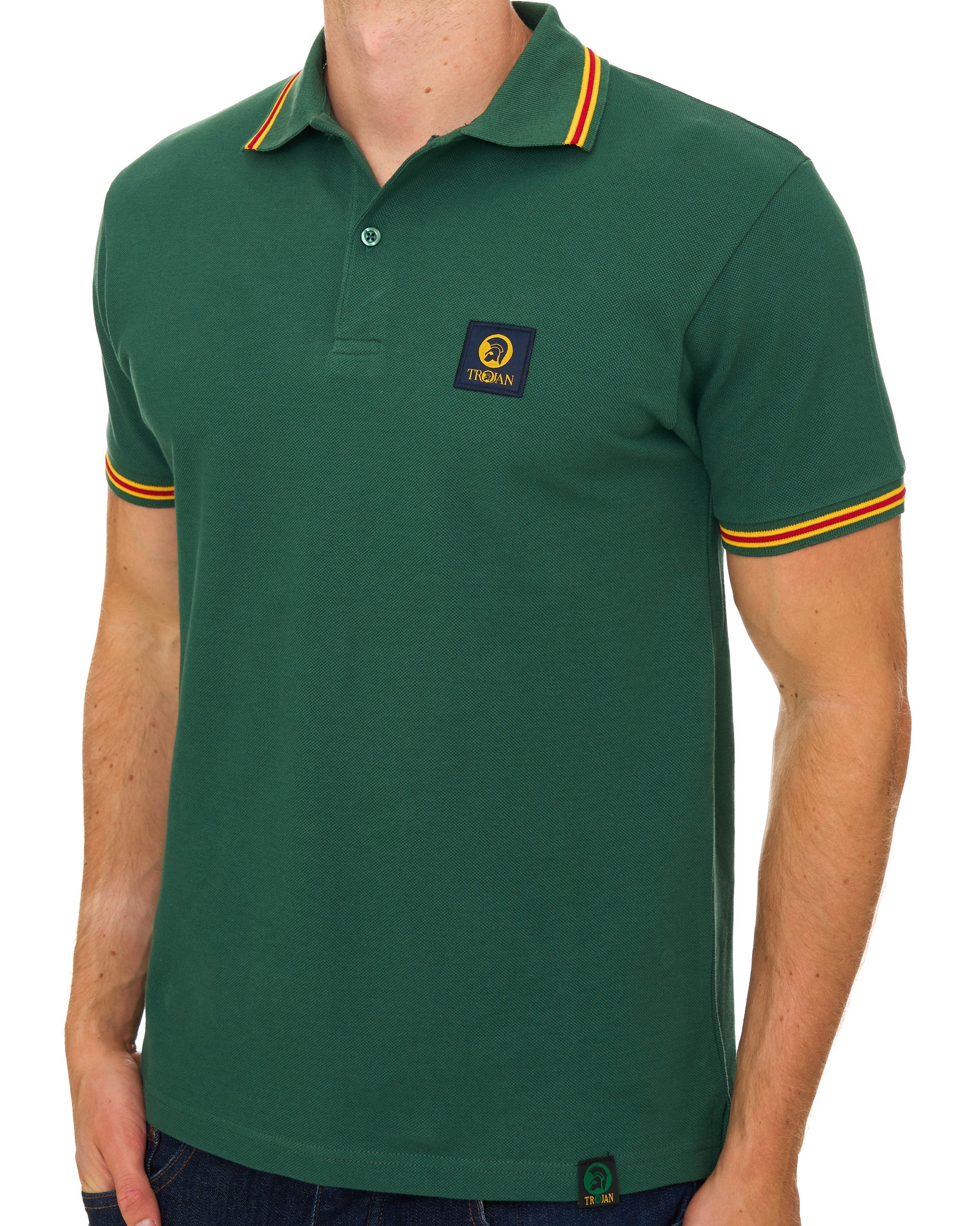 Trojan Old School Pique Polo Green