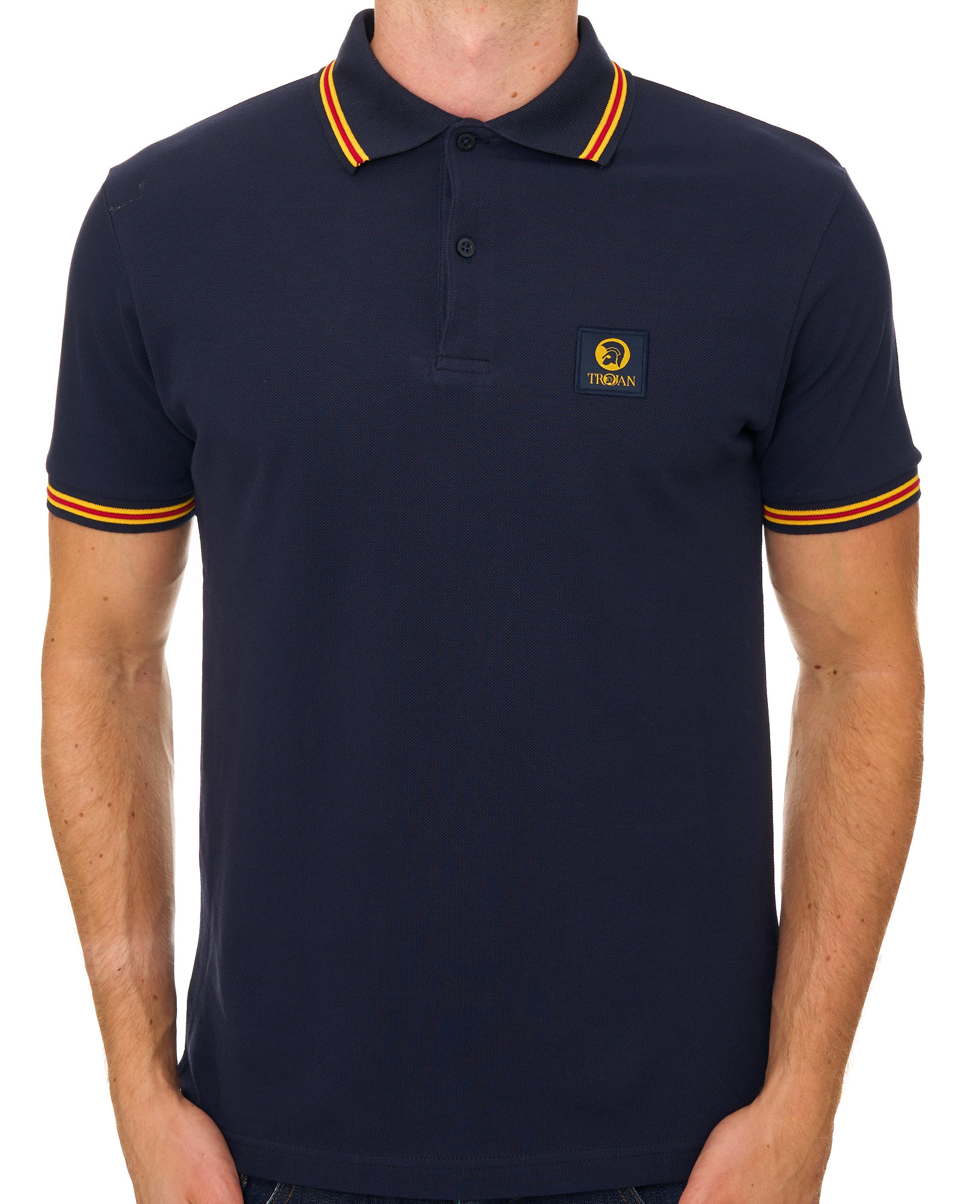 Trojan Old School Pique Polo Navy