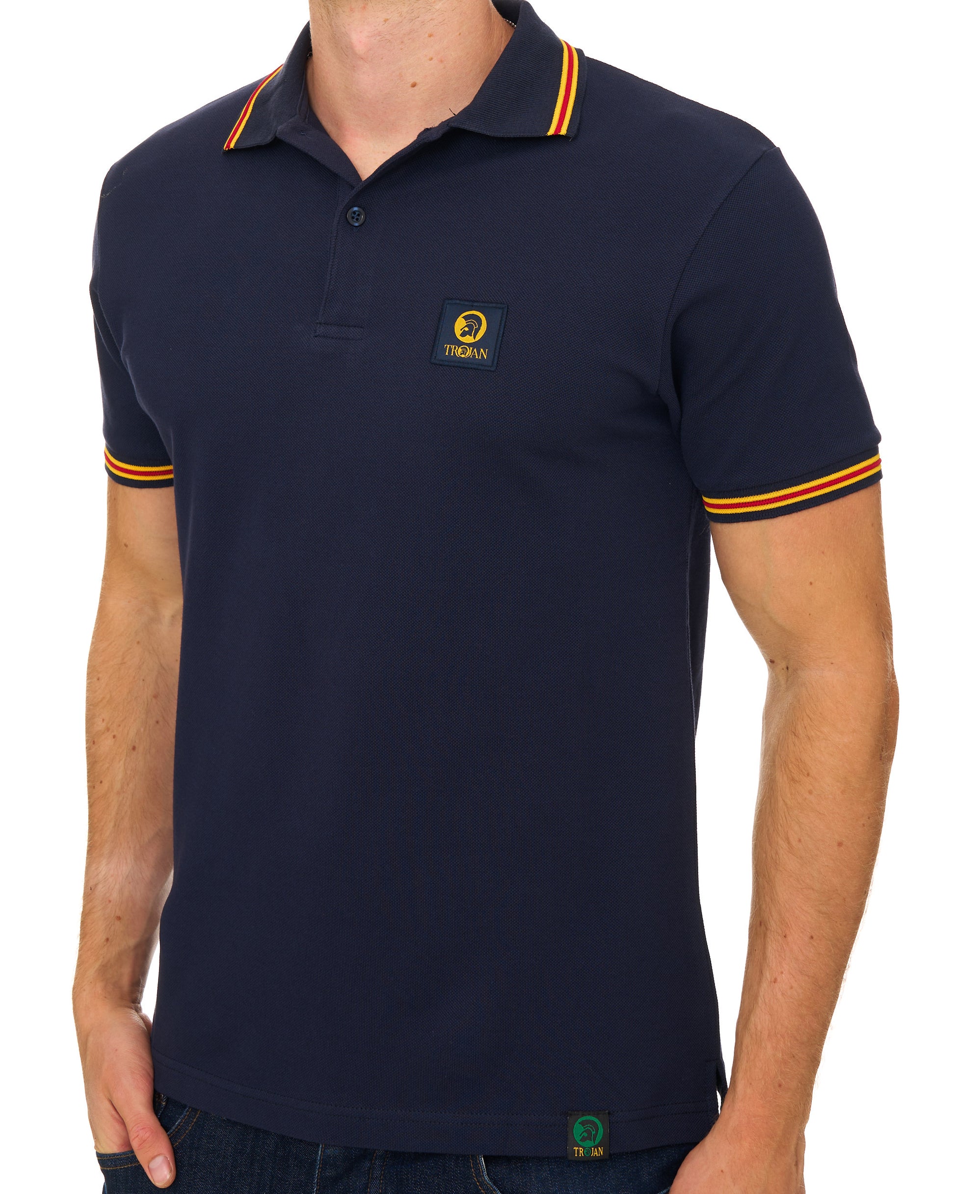 Trojan Old School Pique Polo Navy