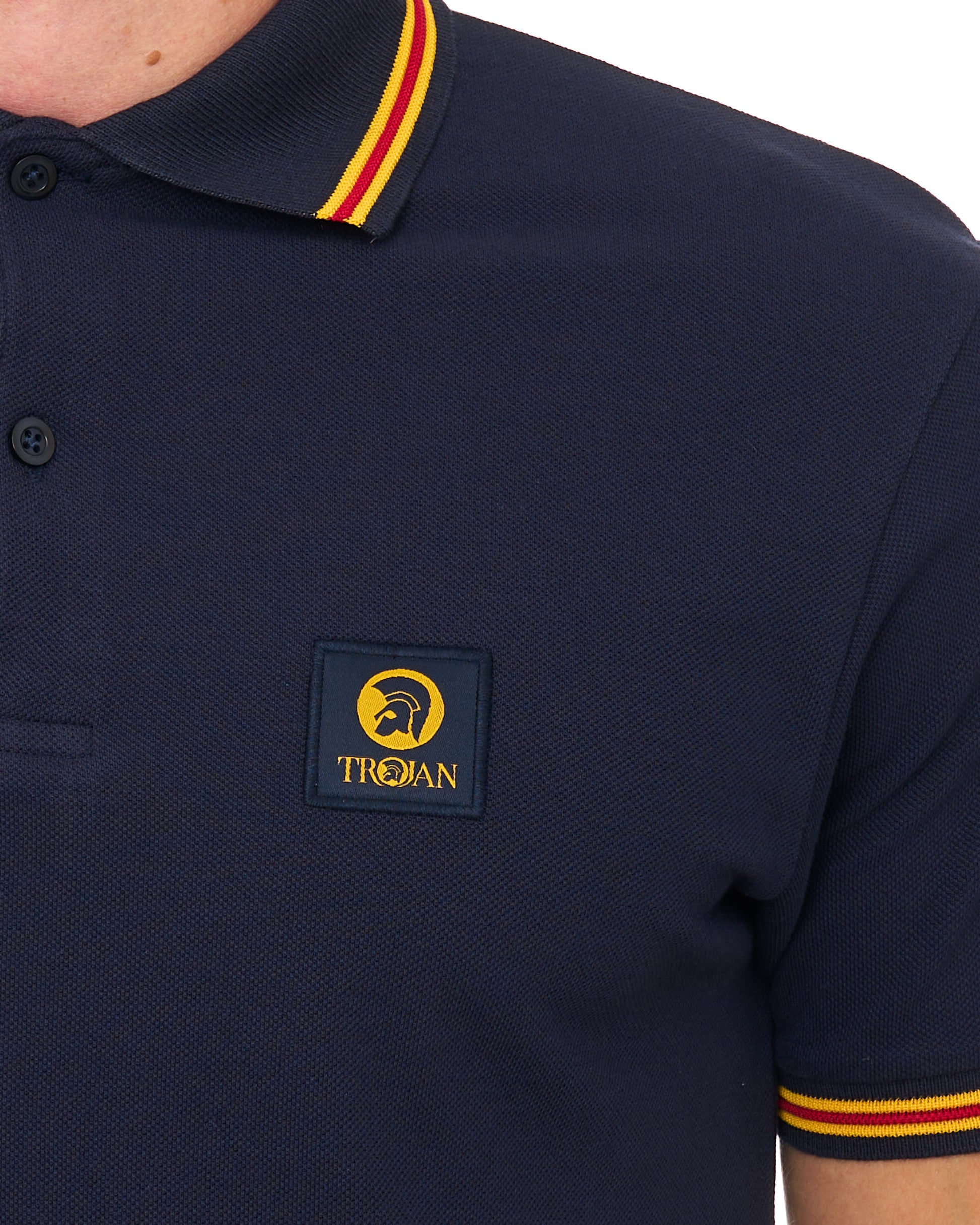 Trojan Old School Pique Polo Navy
